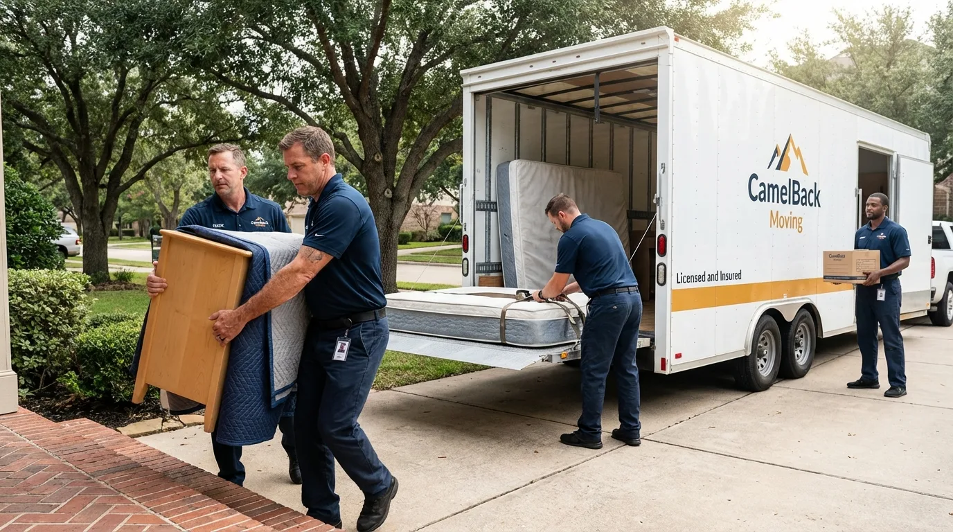 Crew loading residential truck for cross-state move from Washingtonville, NY